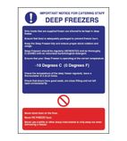 W195 Deep Freezer Guidelines Sign