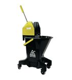 FT395 Long Tall Sally Recycled Plastic Mop Bucket and Wringer Yellow 16Ltr