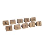 CL392 Acacia Table Number Signs Numbers 1-10