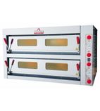 TKD2 12 x 12" Electric Countertop Stainless Steel Twin Deck Pizza Oven