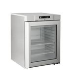 Image of Compact GR200 S 128 Ltr Undercounter Single Glass Door Stainless Steel Display Fridge