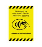 Please Pay By Contactless Or Card Whenever Possible Sign A4 Self-Adhesive