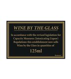 Image of CZ678 125ml Wine Law Sign 170x110mm
