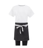 Image of B995 Denim Waist Apron Black with White Ties