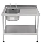 E20602RTPA 1200mm Stainless Steel Sink (Fully Assembled)