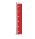 W983-CS Six Door Locker  with Sloping Top Red Door Camlock