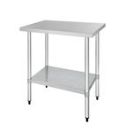 Image of GJ501 900w x 700d mm Stainless Steel Centre Table with One Undershelf