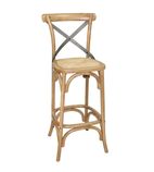 Image of GG657 Wooden Barstool with Backrest
