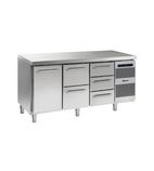 GASTRO K 1807 CSG A DL/2D/3D L2 Heavy Duty 506 Ltr 1 Door / 5 Drawers Stainless Steel Refrigerated Prep Counter