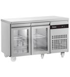 PN99CR-HC 274 Ltr 2 Glass Door Stainless Steel Refrigerated Prep Counter