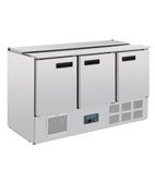 G-Series G607 368 Ltr 3 Door Stainless Steel Refrigerated Pizza / Saladette Prep Counter