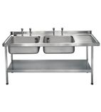 E20616R 1800mm Stainless Steel Double Bowl Sink (Self Assembly)