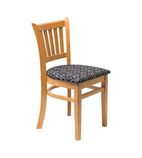 FT476 Manhattan Soft Oak Dining Chair with Black Diamond Padded Seat (Pack of 2)