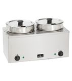 HED241 2 x Round Pot Electric Countertop Wet Heat Bain Marie