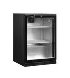 Image of DB126H 125 Ltr Undercounter Single Glass Door Reduced Height Black Back Bar Bottle Cooler