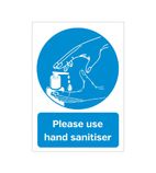 FN842 Please Use Hand Sanitiser Sign A5 Self-Adhesive