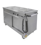 MSB12 1305mm Wide Mobile Hot Cupboard With Bain Marie Top