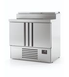 Image of ME1000EN 230 Ltr 2 Door Stainless Steel Refrigerated Pizza / Saladette Prep Counter With Raised Collar
