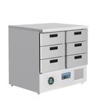 G-Series FA440 Medium Duty 240 Ltr 6 Drawer Stainless Steel Refrigerated Prep Counter