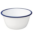 Enamel DC389 Pudding Bowls White & Blue 155mm (Pack of 6)