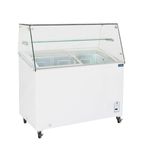 Image of G-Series FL991 200 Ltr White Display Chest Freezer with Glass Lid and Surround
