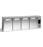 E3/2222MUCS84 728 Ltr Undercounter Four Hinged Solid Door Stainless Steel Back Bar Bottle Cooler