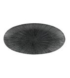 FC109 Studio Prints Agano Oval Chefs Plates Black 299 x 150mm (Pack of 12)