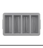 Kristallon J850 Polypropylene Grey Stackable Cutlery Tray