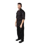 B054-XL Montreal Cool Vent Unisex Short Sleeve Chefs Jacket Black XL