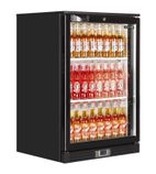 EM131 122 Ltr Undercounter Single Door Black Back Bar Bottle Cooler