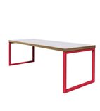 Dining Table White with Red Frame 4ft - DM668