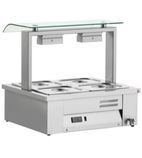MEV67 2 x 1/1GN Electric Countertop Wet Heat Bain Marie With Sneeze Guard