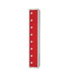 CE108-CLS Eight Door Manual Combination Locker Locker Red with Sloping Top