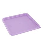 HY427 Polyethylene Square Food Measuring Container Lid Purple Large
