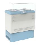 DOLCE VITA6 6 x Carapine Pan White Flat Glass Ice Cream Display Freezer