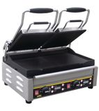 L554 Electric Double Contact Panini Grill - Ribbed Top & Flat Bottom