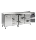 Image of GASTRO K 2207 CSG A DL/3D/3D/3D L2 Heavy Duty 668 Ltr 1 Door / 9 Drawer Stainless Steel Refrigerated Prep Counter