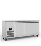 Jade HJSC3-SA Medium Duty 374 Ltr 3 Door Stainless Steel Slimline Refrigerated Prep Counter