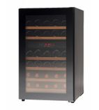 WFG 32 114 Ltr Undercounter Single Glass Door Black Dual Zone Wine Cooler