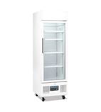 G-Series DM075 218 Ltr Upright Single Glass Door White Display Fridge With Canopy