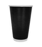 CM545 Recyclable Ripple Wall Takeaway Coffee Cups Black 455ml / 16oz (Pack of 500)