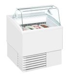 ISETTA 4ST 4 x Napoli Pan White Flat Glass Ice Cream Display Freezer