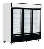 LGC7500 2050 Ltr Upright Triple Hinged Glass Door White Display Fridge With Canopy