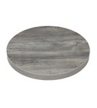 FT292 Pre-Drilled Round Melamine Table Top Ash Grey 600mm