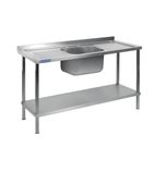 DR397 1800w x 650d mm Fully Assembled Stainless Steel Single Sink With Double Drainer