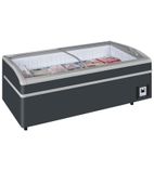 Image of SUPER200DE RAL7016 1030 Ltr Black Island Display Chest Freezer With Glass Lid