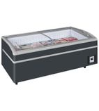 SUPER250DE RAL7016 1030 Ltr Black Island Display Chest Freezer With Glass Lid