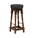 FT401 Classic Rubber Wood High Bar Stool with Black Diamond Seat (Pack of 2)
