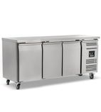 HBC3SL Medium Duty 339 Ltr 3 Door Stainless Steel Slimline Refrigerated Prep Counter