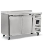 LBC2 282 Ltr 2 Door Stainless Steel Freezer Prep Counter With Splashback